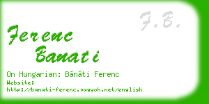 ferenc banati business card