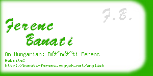 ferenc banati business card